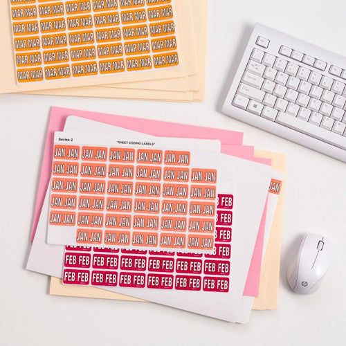 Avery Month FEB Side Tab Coding Label 23 x 38mm Red 180 Pack