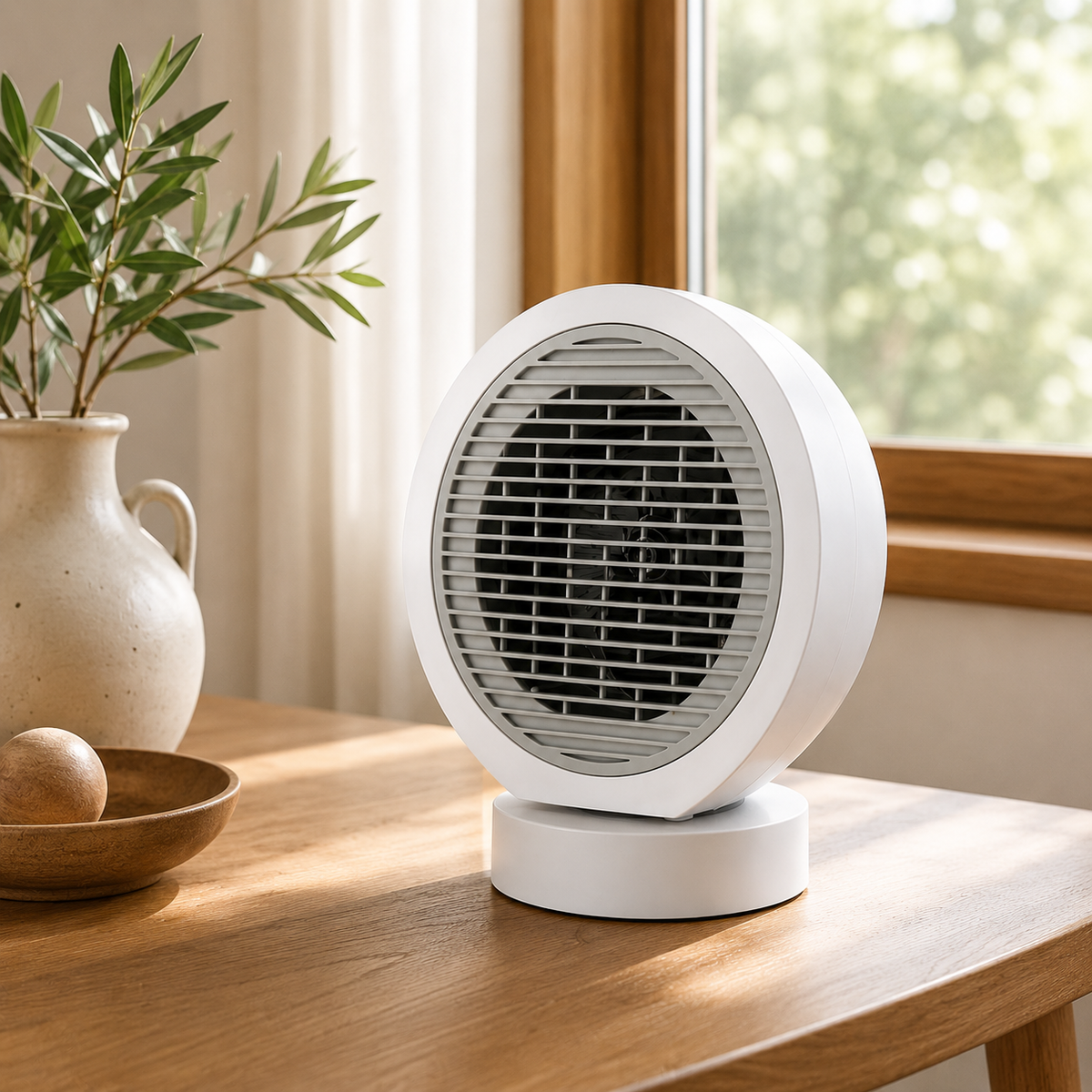 Nero Globo Oscillating Fan Heater White 2000W