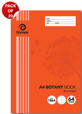 Olympic Botany Book A4 64 Pages 8mm Ruled Pack of 20