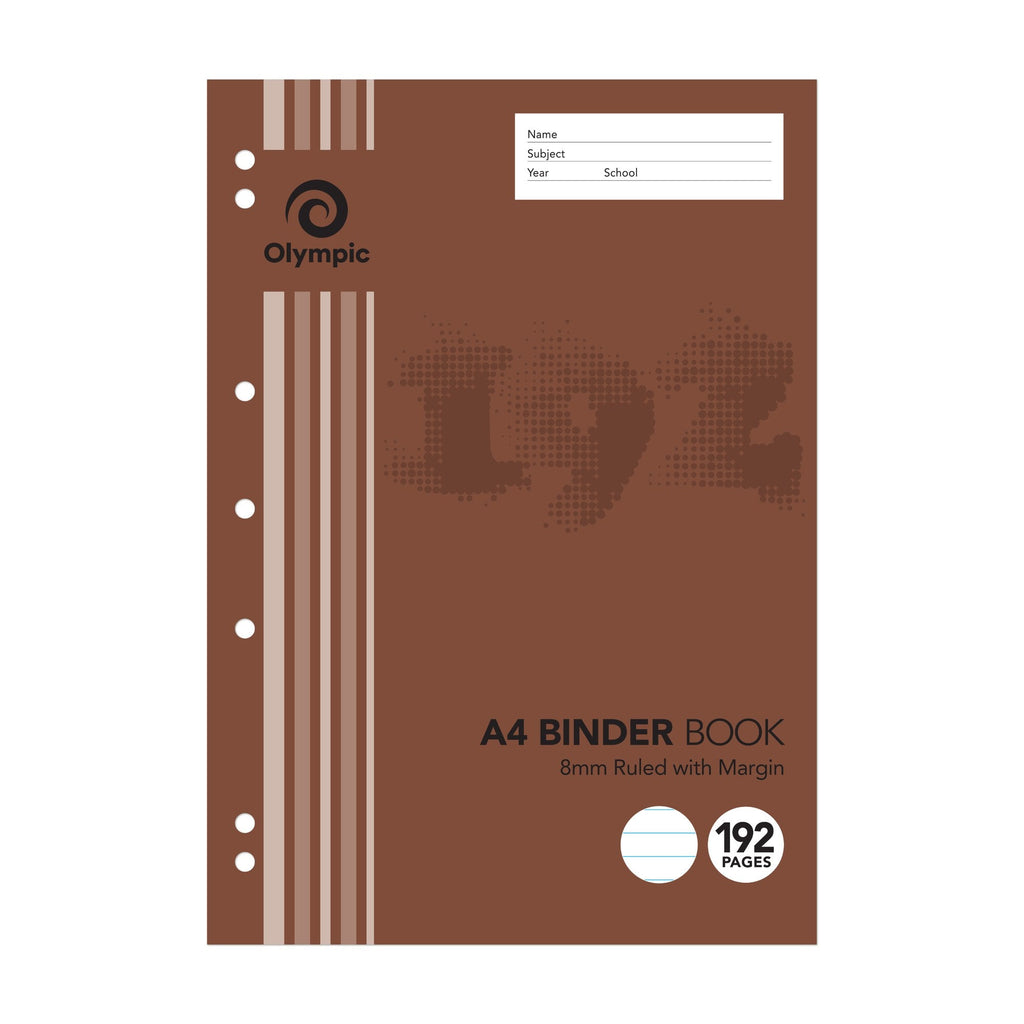 Olympic Binder Book A4 192 Pages 8mm Feint Stapled Pack of 10