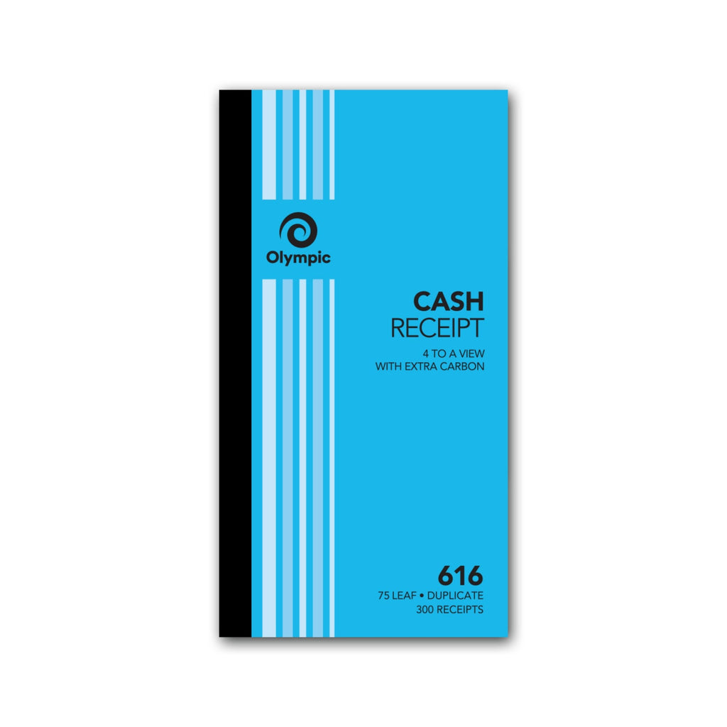 Olympic Cash Receipt Book 616 Carbon Duplicate 75 Leaf 254 x 135mm