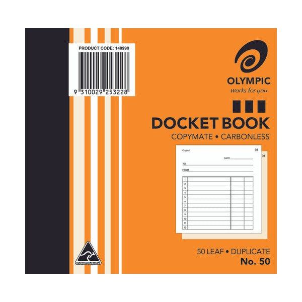 Olympic Docket Book 50 Carbonless Duplicate 50 Leaf 120 x 125mm