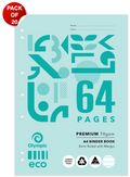 Olympic Eco Binder Book A4 64 Pages 8mm Ruling Stapled Pack of 20