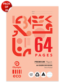 Olympic Eco Exercise Book A4 64 Pages 8mm Ruling Stapled Pack of 20