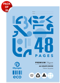 Olympic Eco Graph Exercise Book A4 48 Pages 10mm Stapled Pack of 20