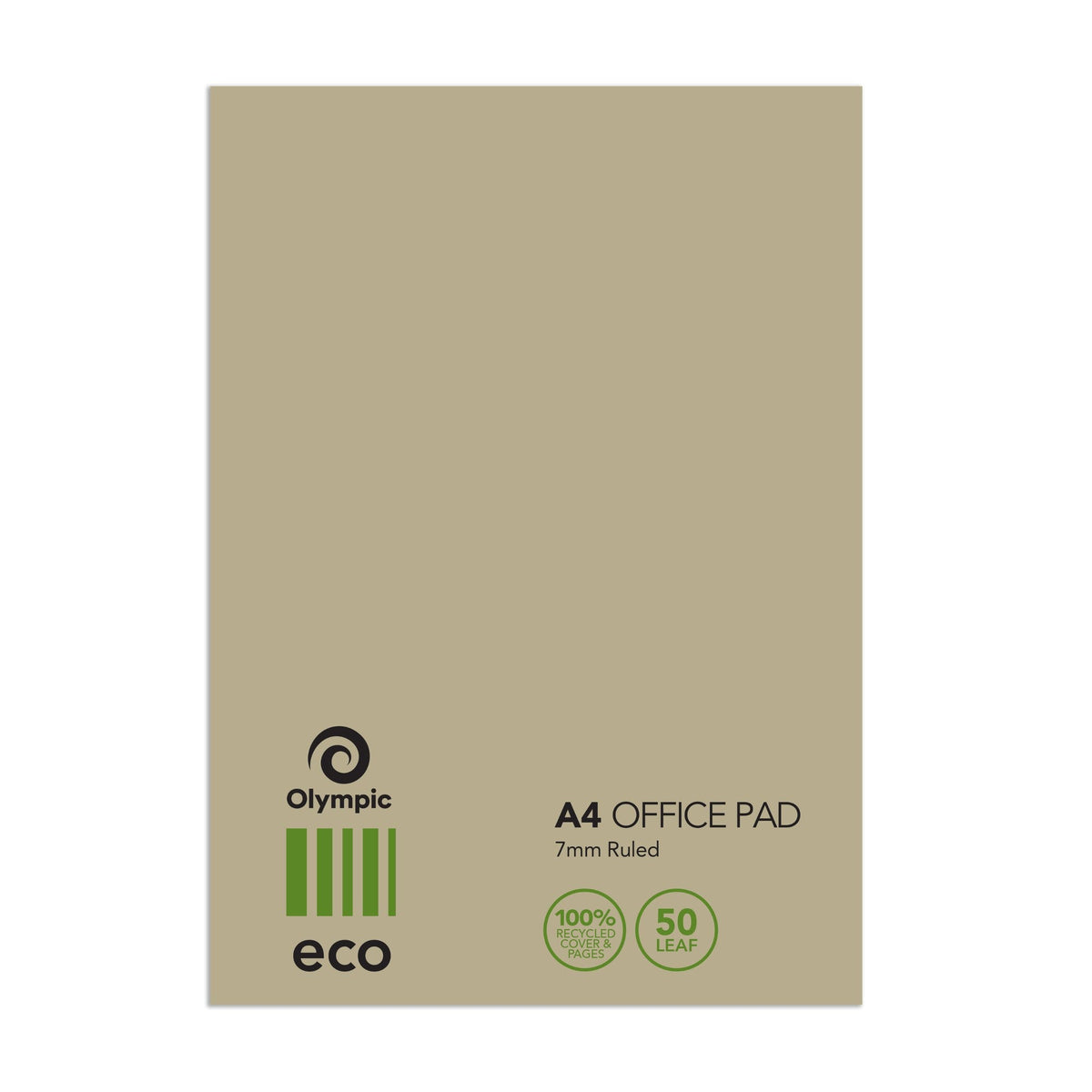 Olympic Eco Office Pad A4 7mm Recycled 50 Leaf Pack of 10