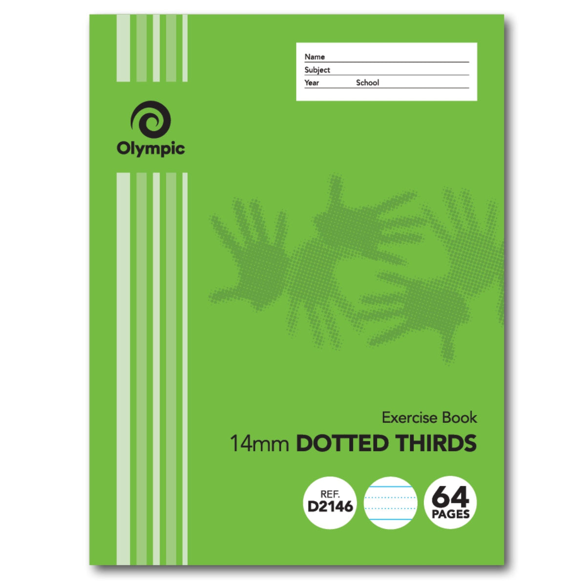 Olympic Exercise Book 64 Pages 14mm Dotted Thirds Stapled Pack of 20