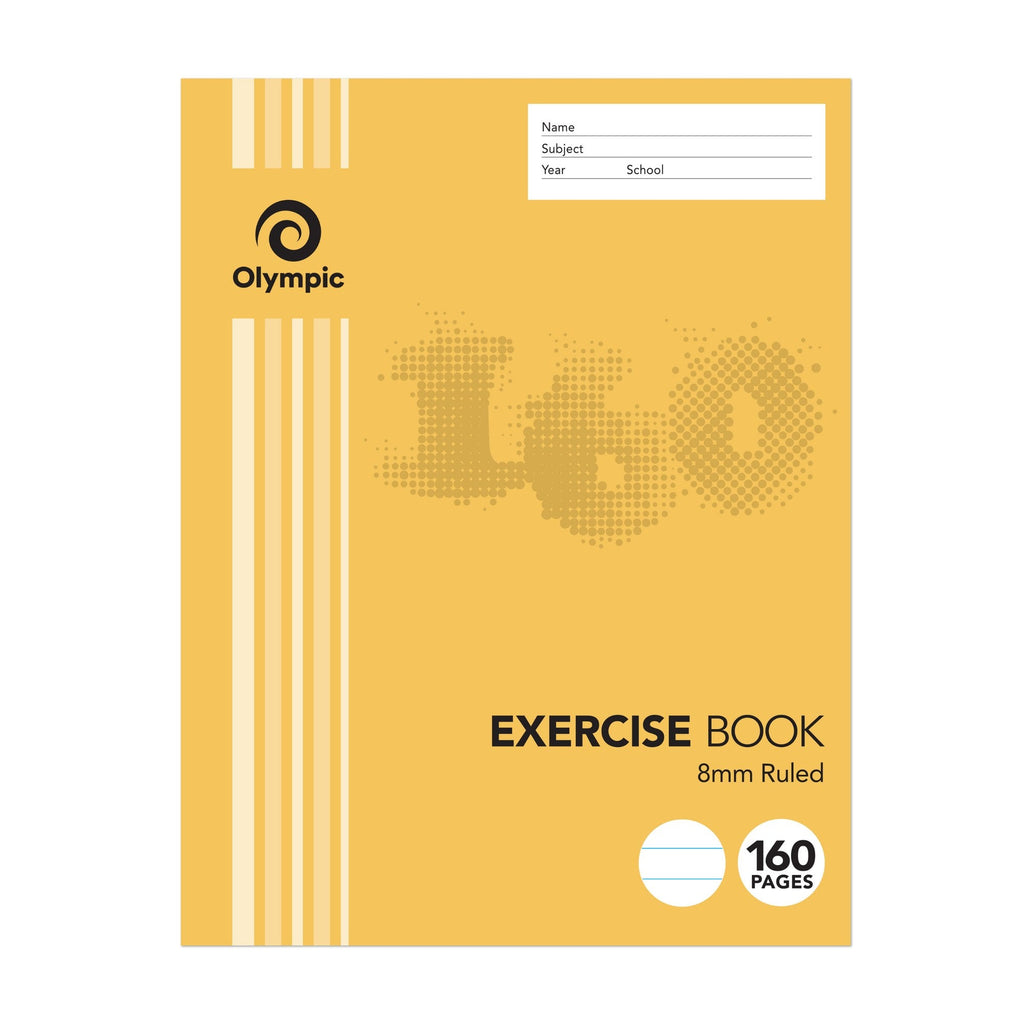 Olympic Exercise Book 160 Pages 8mm Feint Sewn Pack of 10