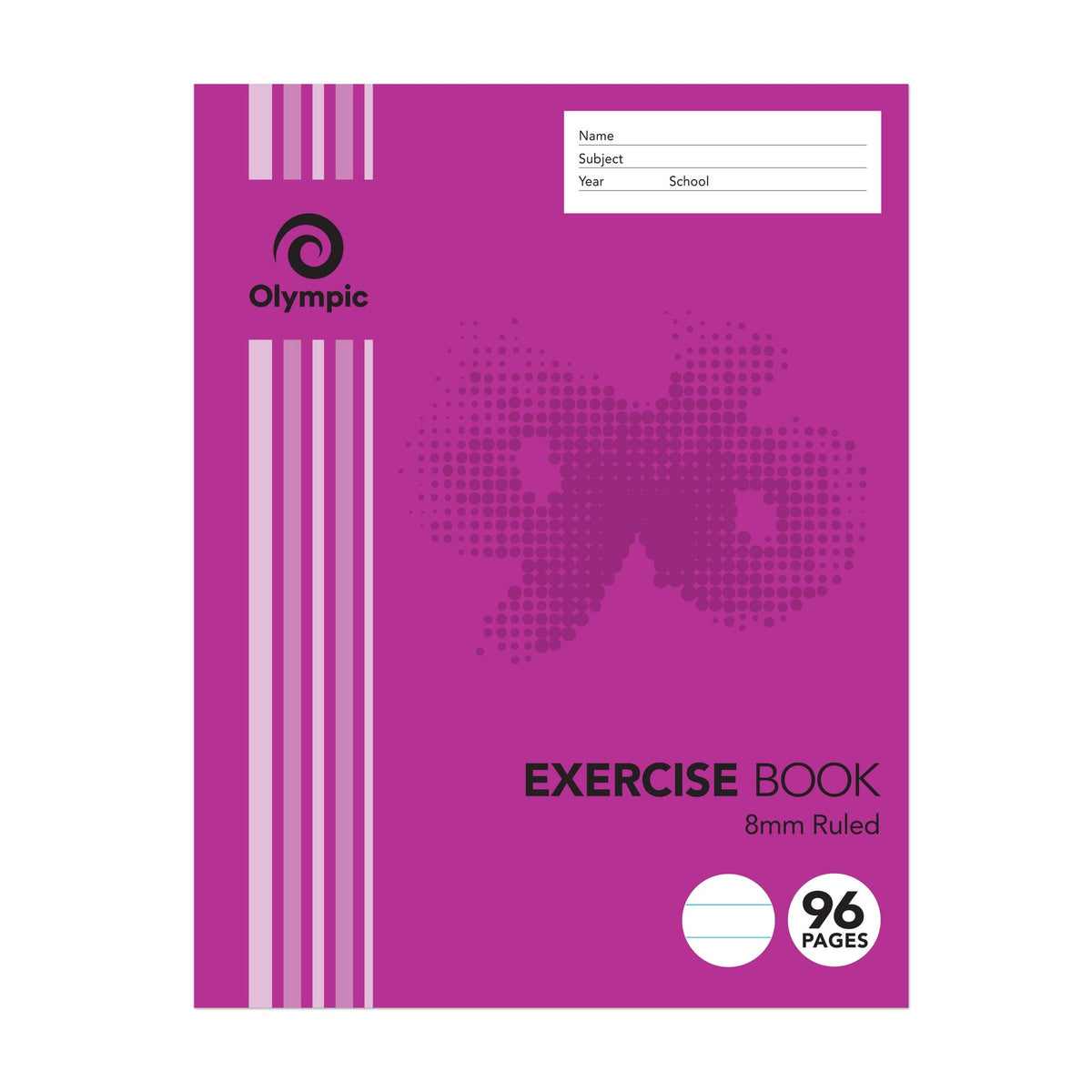 Olympic Exercise Book 96 Pages 8mm Feint Stapled Pack of 10