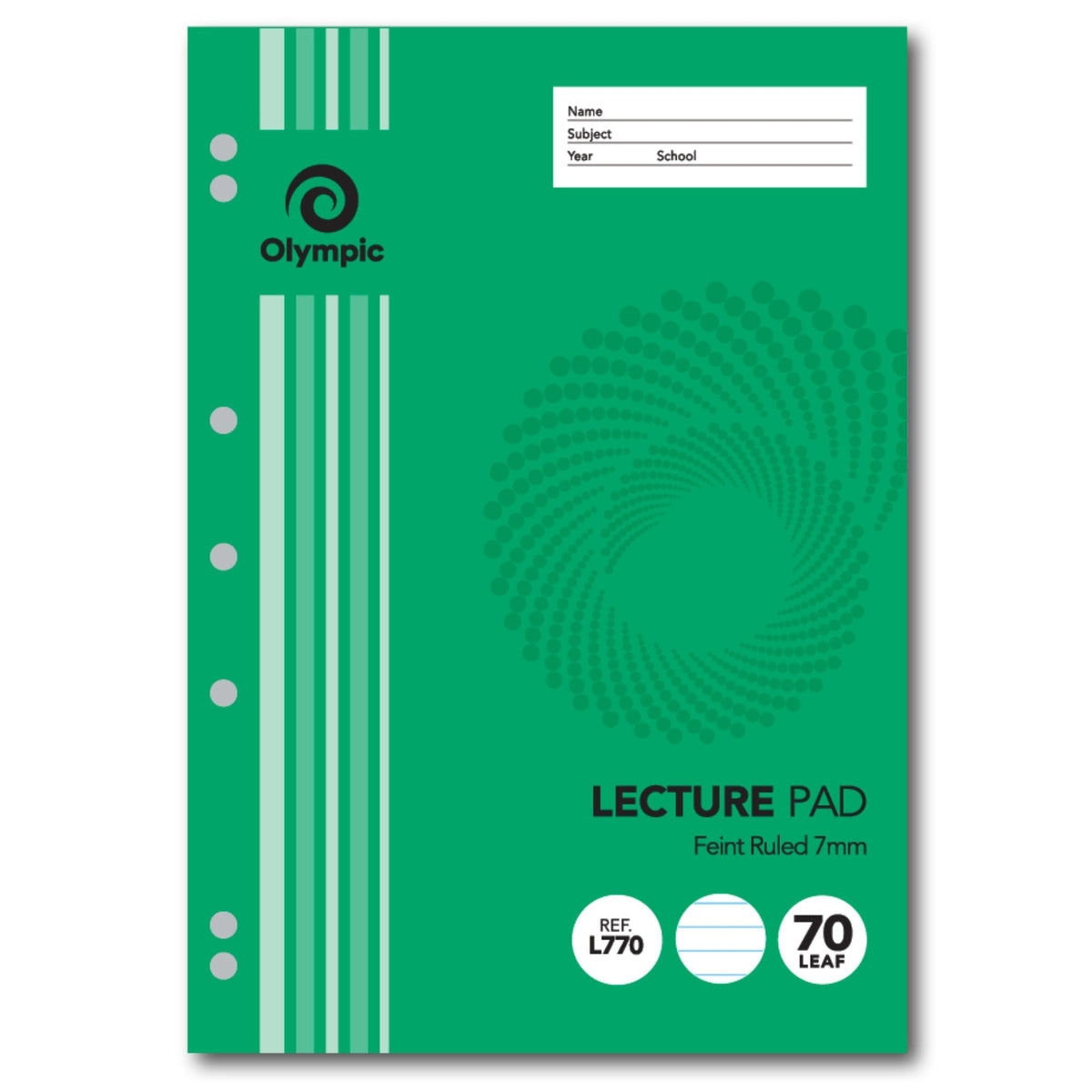 Olympic Lecture Pad A4 70 Leaf 7mm Ruled Pack of 10