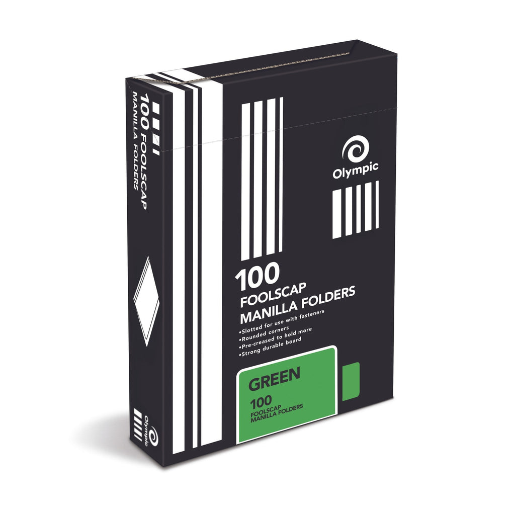 Olympic Manilla Folder Foolscap Green Box of 100