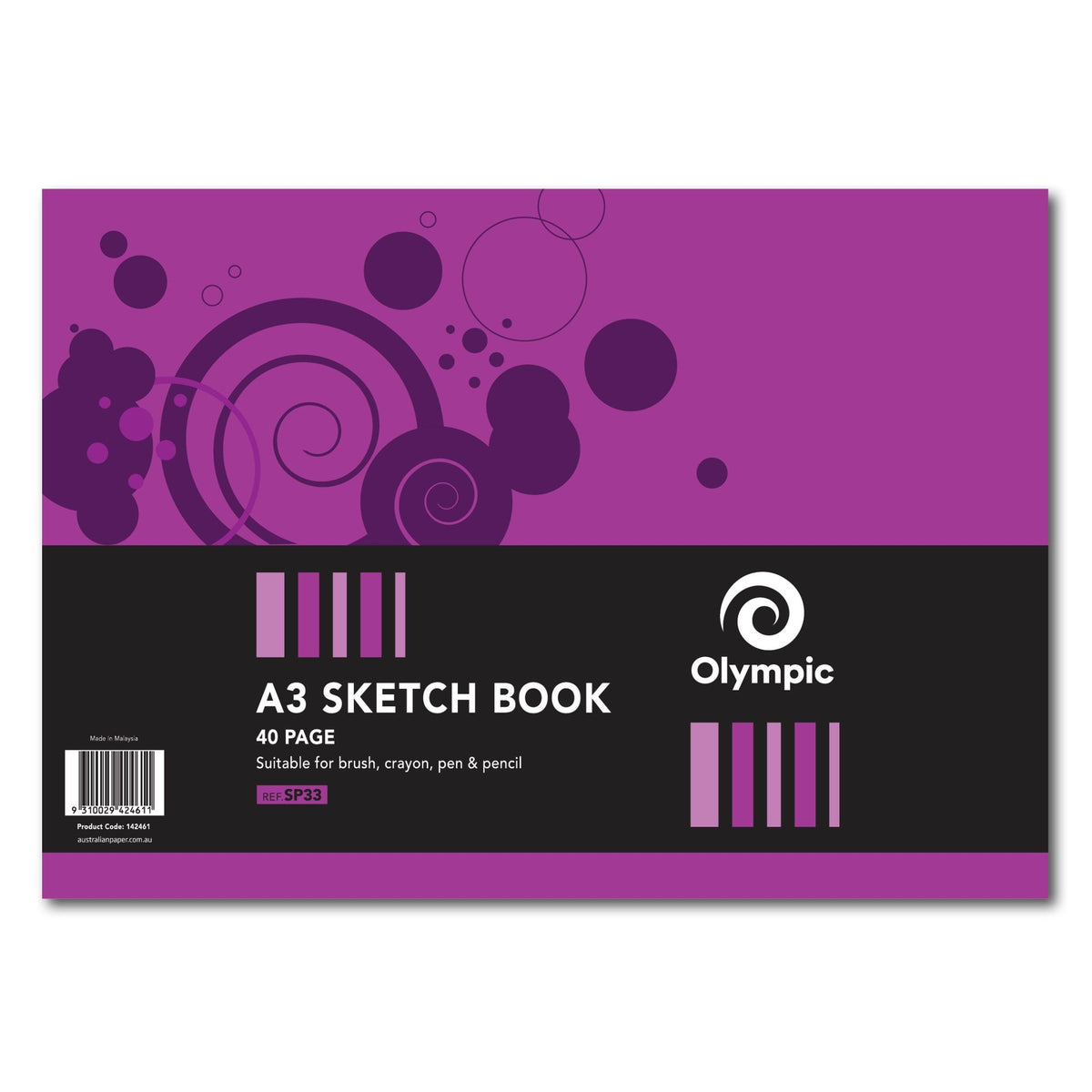 Olympic Sketch Book A3 40 Pages Blank Spiral Pack of 10
