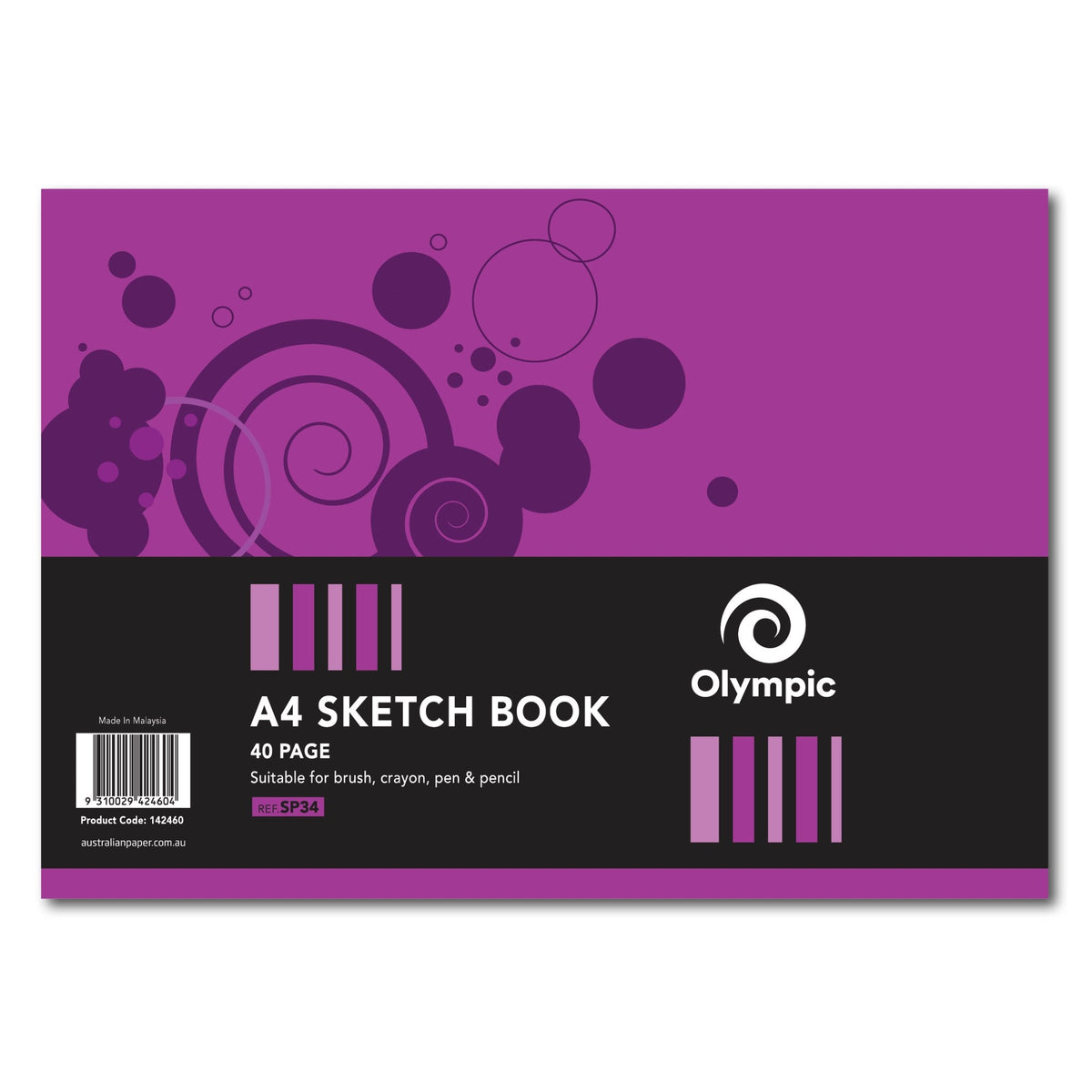 Olympic Sketch Book A4 40 Pages Blank Spiral Pack of 10