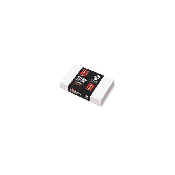 Olympic System Cards 75 x 125mm Plain White Pack of 100