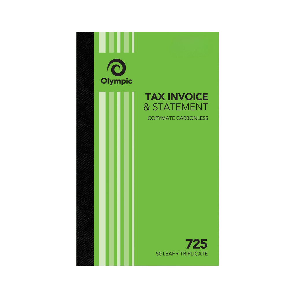 Olympic Invoice and Statement Book 725 Carbonless Triplicate 50 Leaf 200 x 125mm