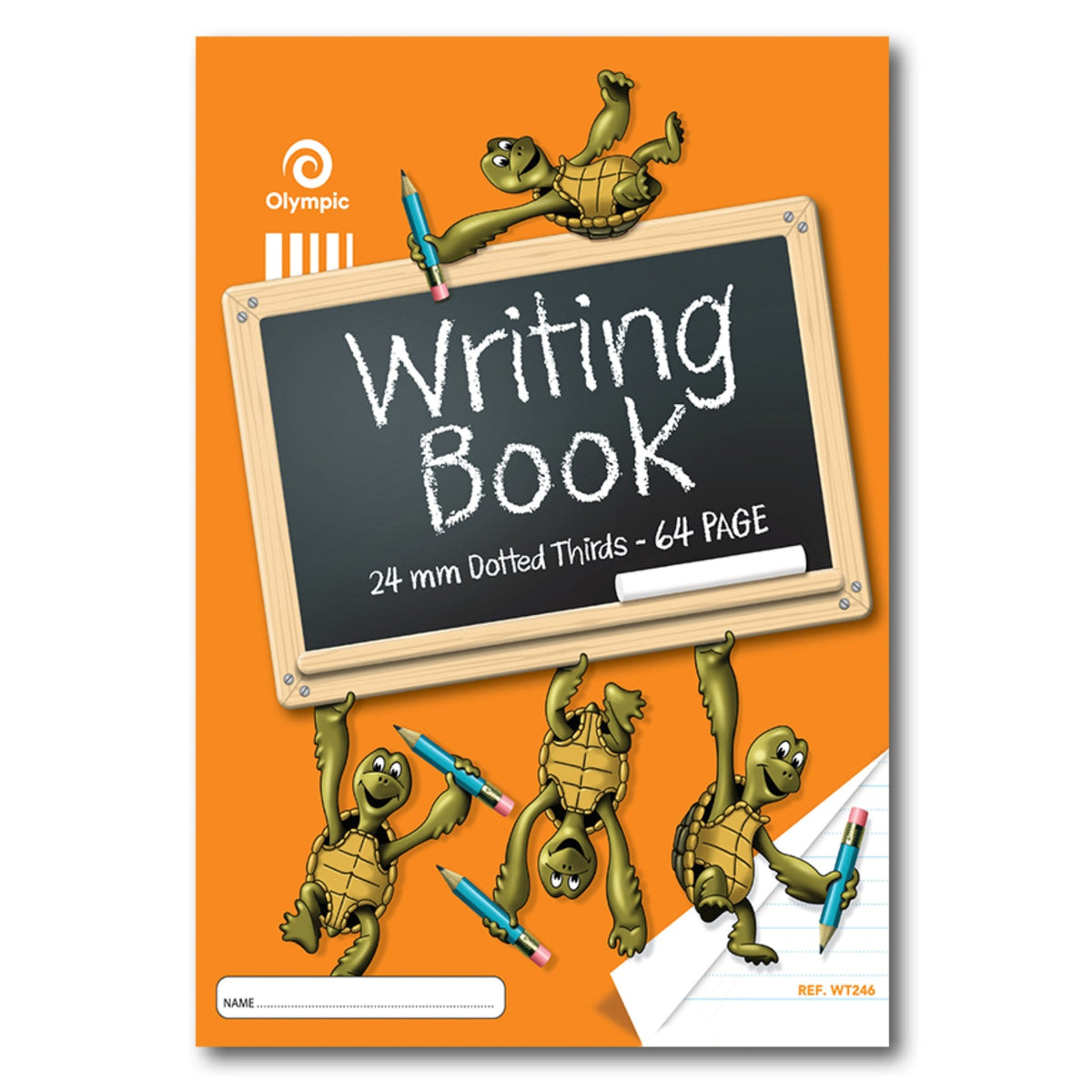 Olympic Turtle Writing Book 64 Pages 24mm Dotted Thirds Stapled Pack of 20