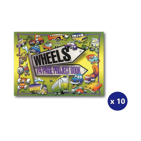 Olympic Wheels Project Book 24 Pages 8mm Feint Stapled Pack of 10