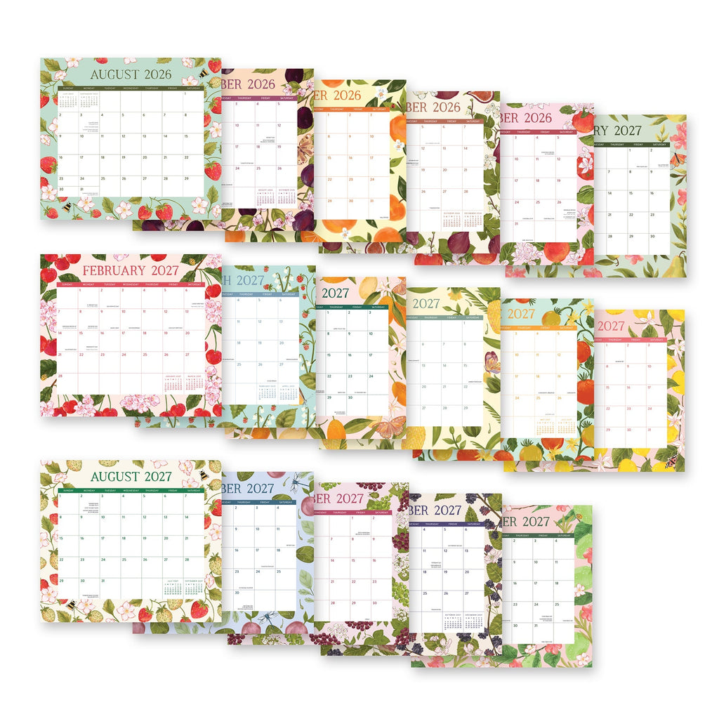 Orange Circle 2027 Magnetic Monthly Pad 244 x 216mm Fruit And Flora