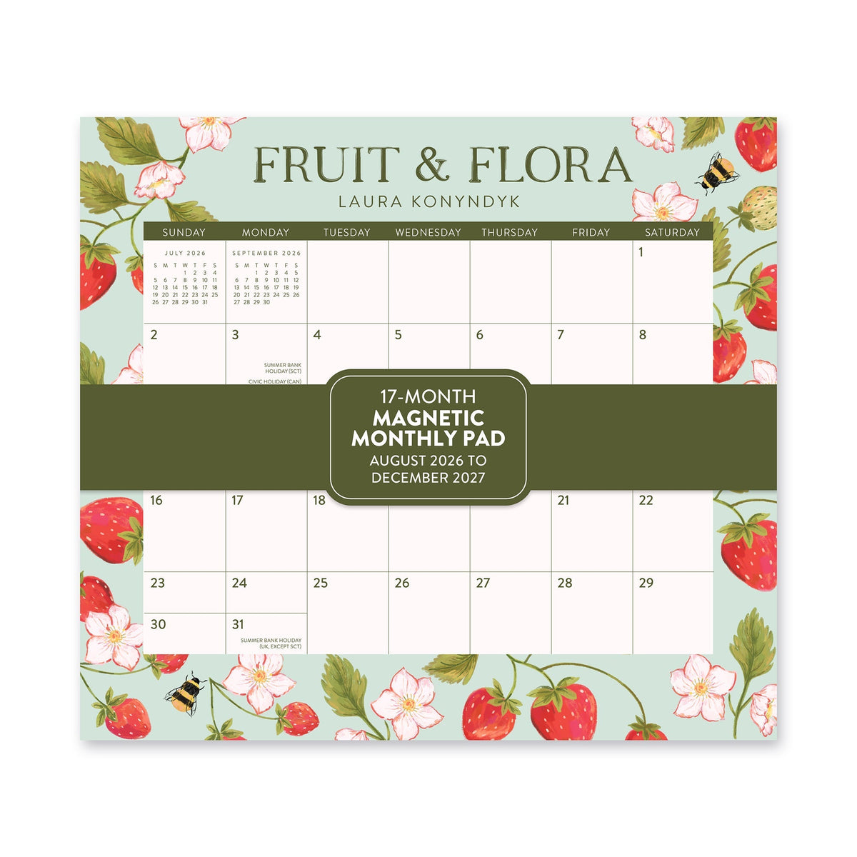 Orange Circle 2027 Magnetic Monthly Pad 244 x 216mm Fruit And Flora