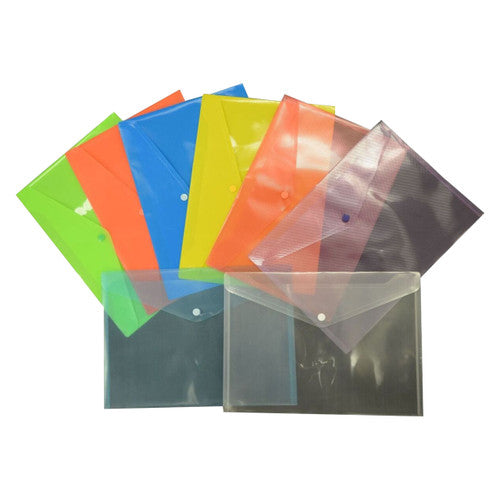 Osmer Document Wallet A4 Button Closure Lime Green Pack of 12