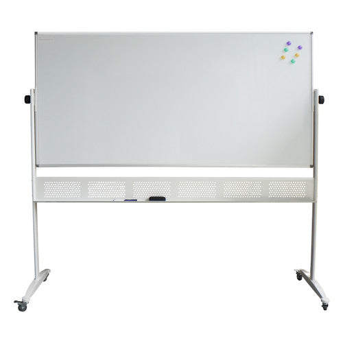 Rapidline Porcelain Mobile Whiteboard 1800 x 15 x 1200mm Aluminium Frame