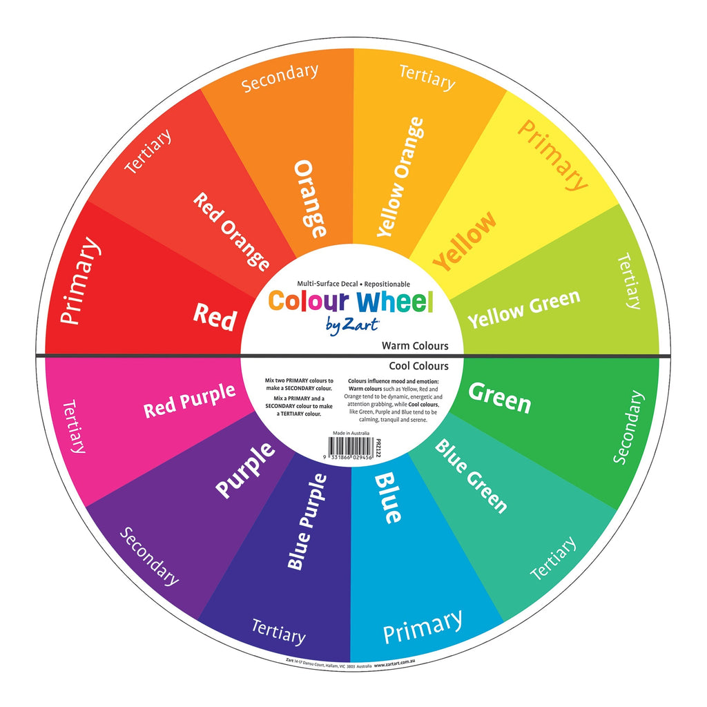 Zart Colour Wheel Multi Surface Decal 35cm Diameter 12 Segment Vinyl