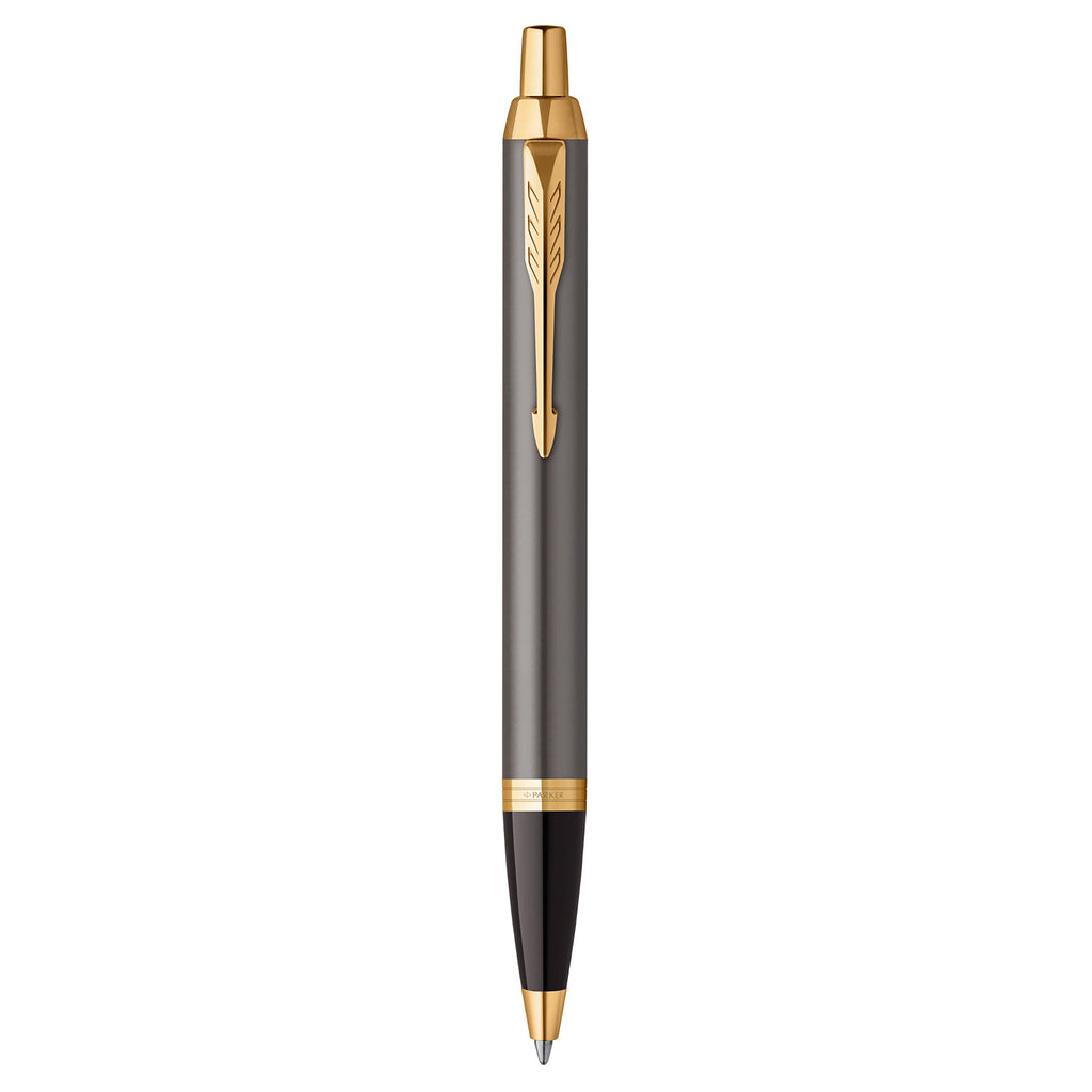 Parker IM Ballpoint Pen Grey Lacquer and Gold Trim Medium Tip