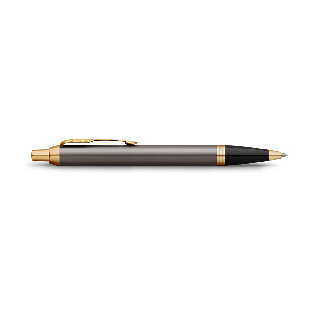 Parker IM Ballpoint Pen Grey Lacquer and Gold Trim Medium Tip