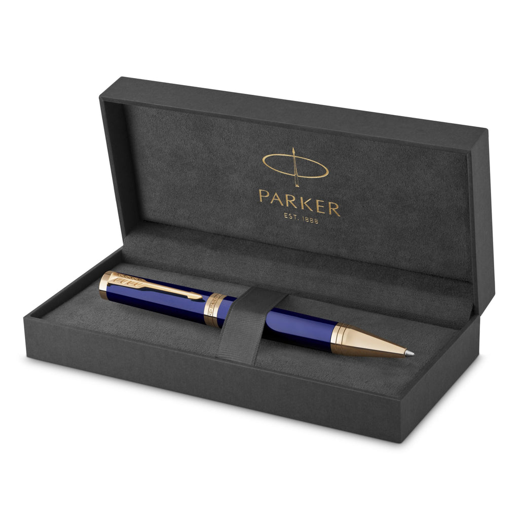 Parker Ingenuity Ballpoint Pen Blue Lacquer and Gold Trim Medium Tip