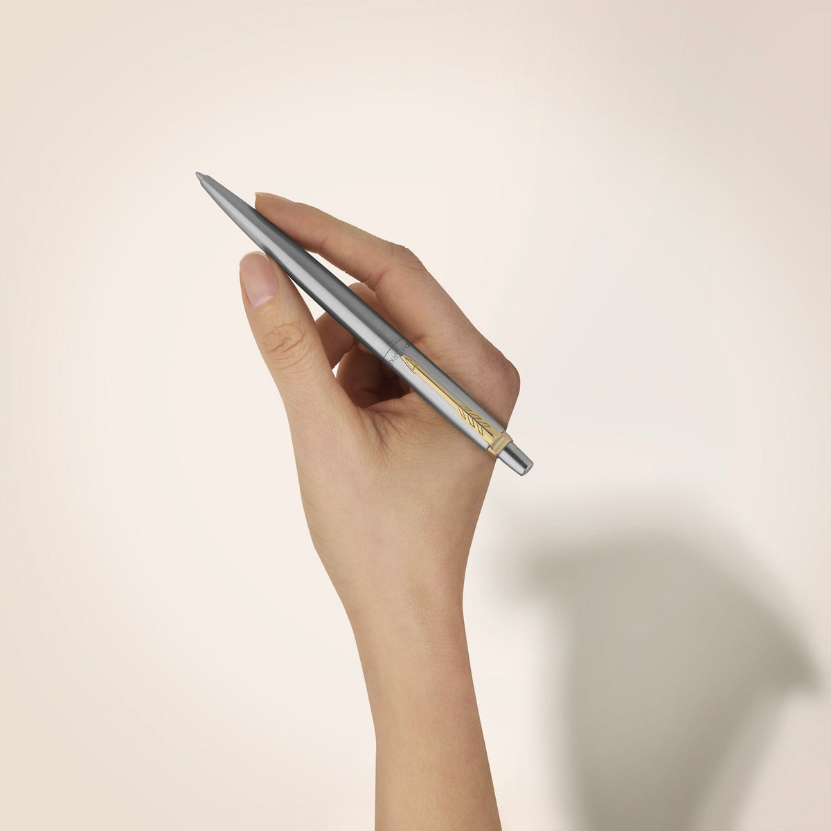 Parker Jotter Ballpoint Pen Stainless Steel and Gold Trim Medium Tip