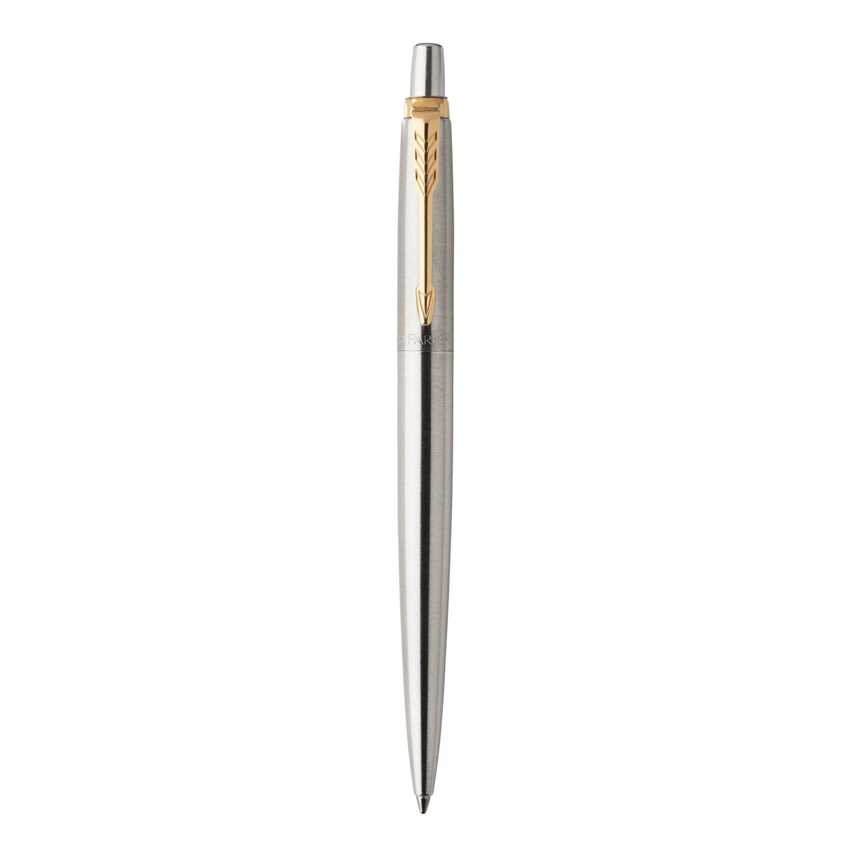 Parker Jotter Ballpoint Pen Stainless Steel Gold Trim Medium Tip