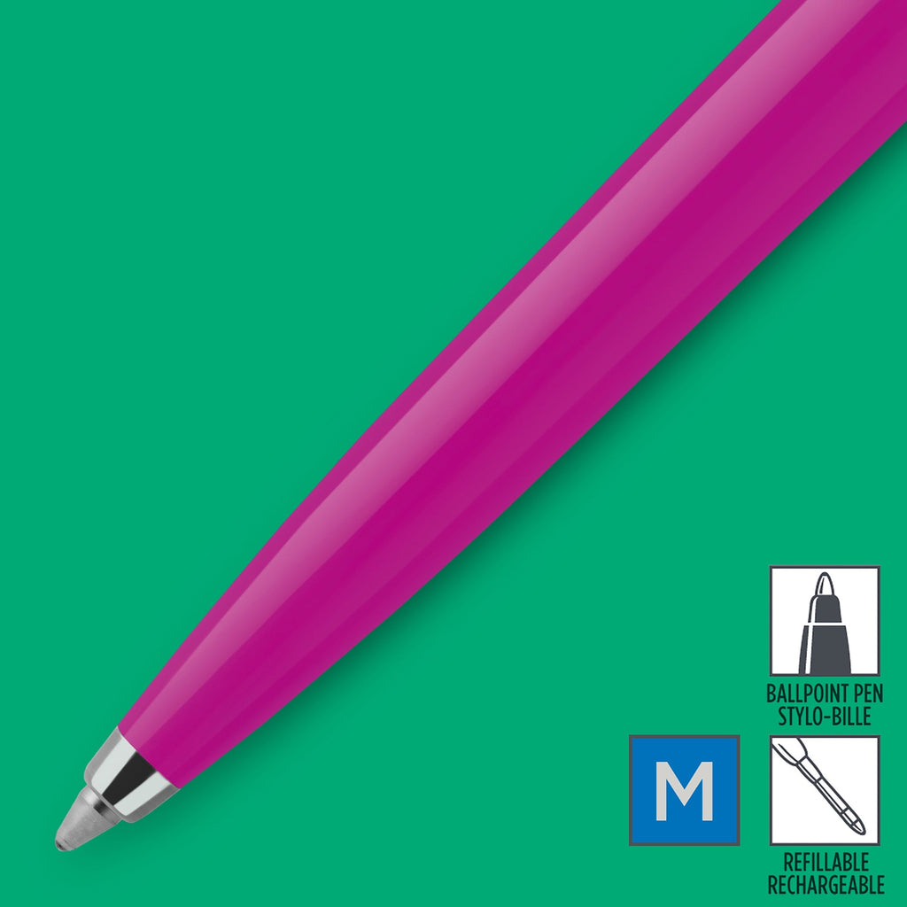 Parker Jotter Original Ballpoint Pen Magenta and Chrome Trim Medium Tip