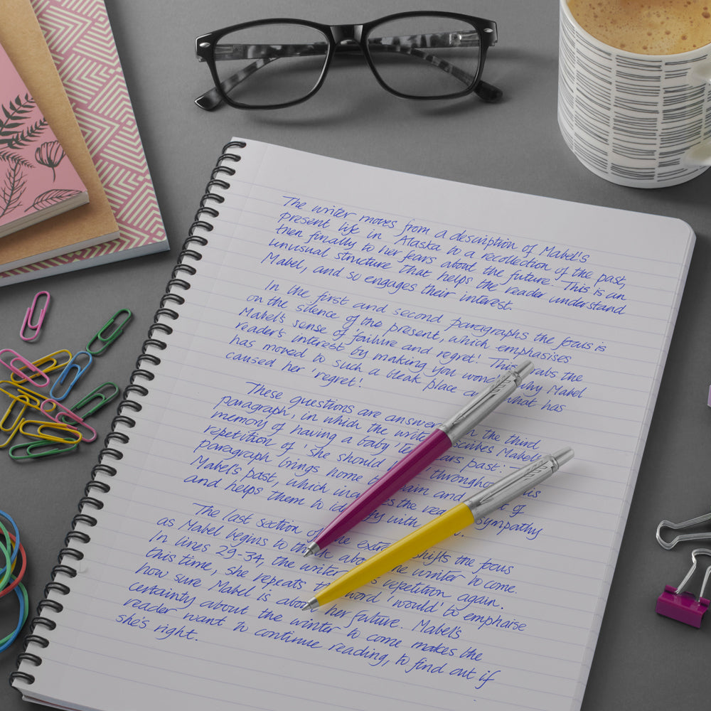 Parker Jotter Original Ballpoint Pen Magenta and Chrome Trim Medium Tip