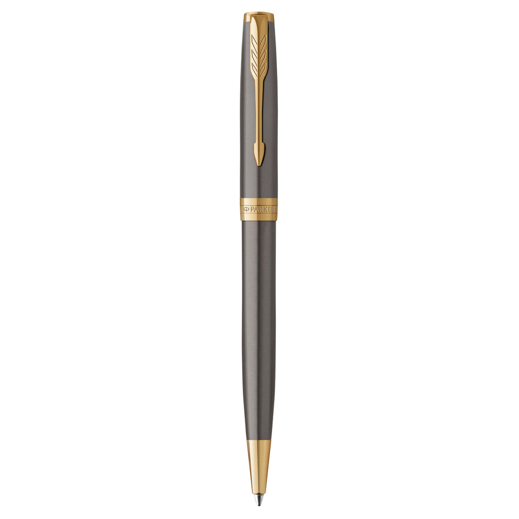 Parker Sonnet Ballpoint Pen Grey Lacquer and Gold Trim Medium Tip