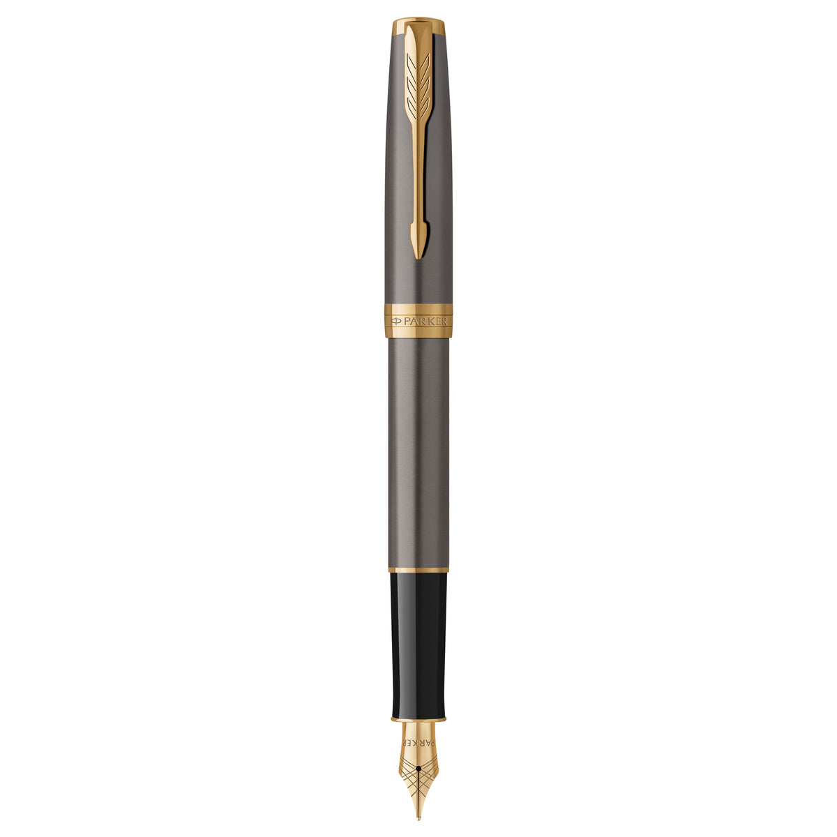 Parker Sonnet Fountain Pen Grey Lacquer and Gold Trim Medium Nib