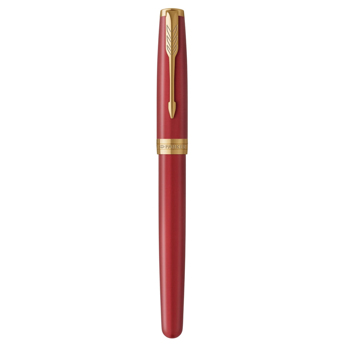 Parker Sonnet Fountain Pen Red Lacquer and Gold Trim Medium Nib