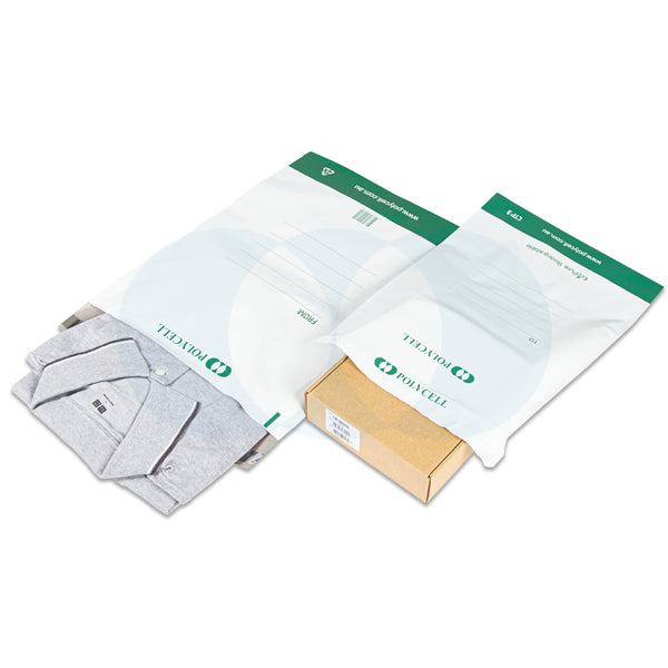 Polycell EcoPure Courier Bag Plastic 250 x 325mm Plus 50mm Flap Carton of 1000