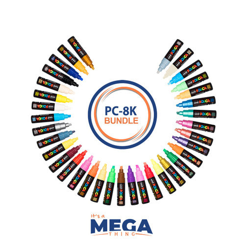 Posca PC-8K Paint Marker Pen Chisel Bold Bundle of 35 Individual Colours
