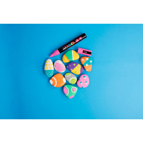 Posca PC-8K Paint Marker Pen Chisel Bold Black White Gold and Silver Wallet of 4