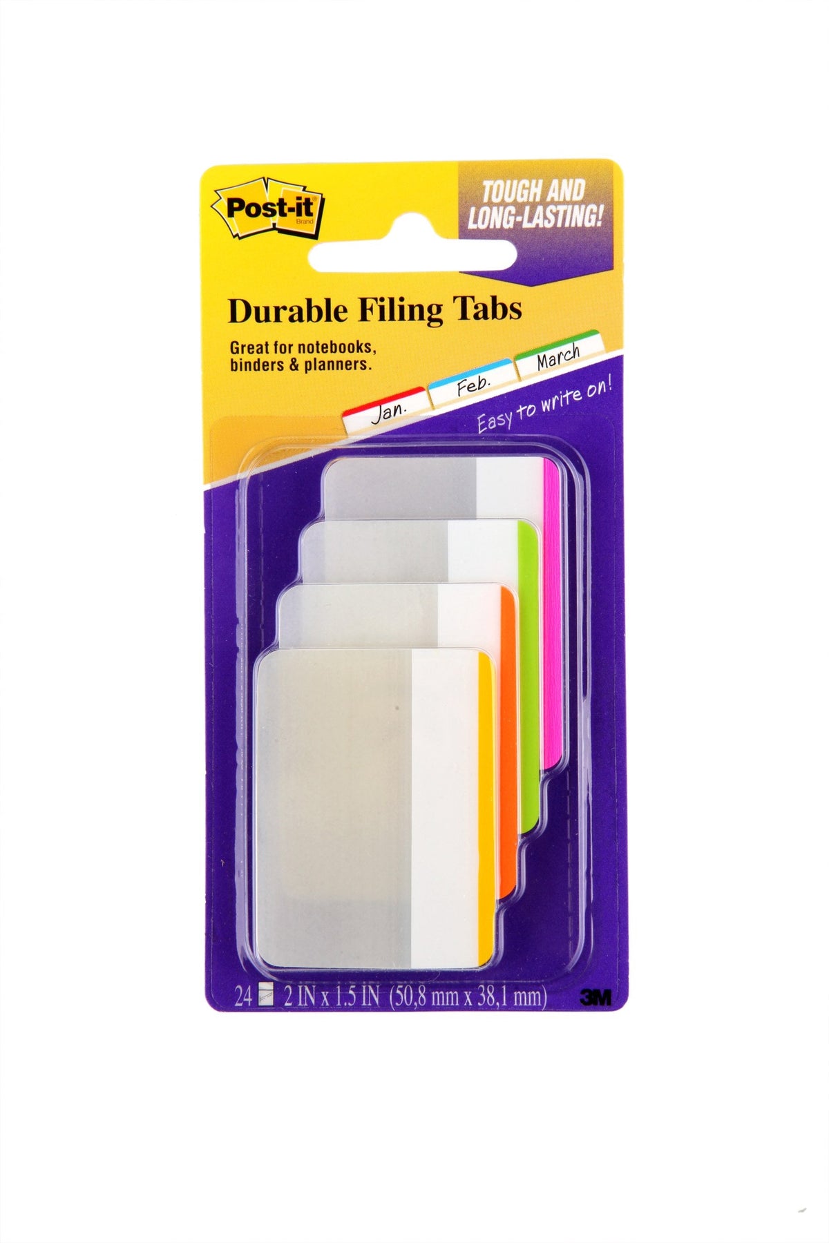 Post-it Durable Tabs Bright Assorted 50 x 38mm 686F-1BB