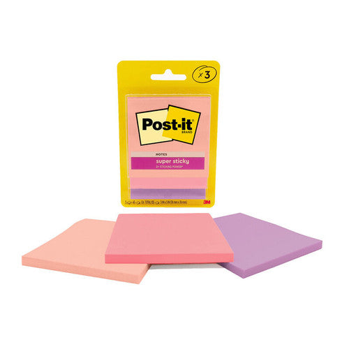 Post-it Super Sticky Notes Flamingo 76 x 76mm Pack of 3