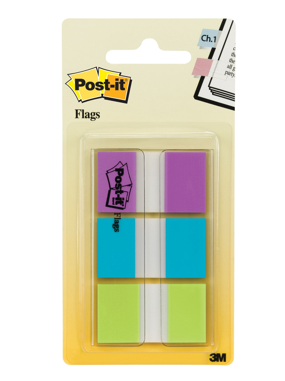 Post-it Flags Purple Blue Green 25 x 43mm 680-PBG