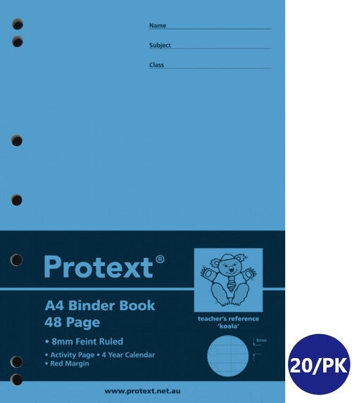 Protext Binder Book A4 48 Page Ruled PP Cover Koala