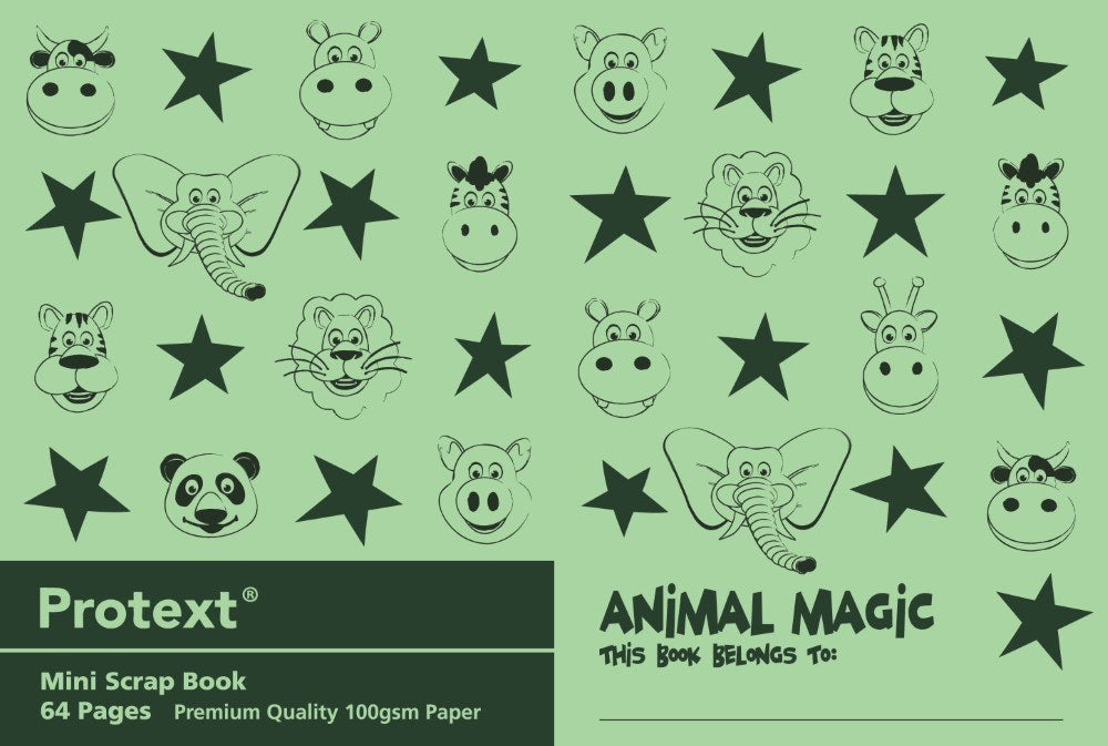 Protext Animal Magic Mini Scrap Book 165 x 245mm 64 Page PP Cover Pack of 10