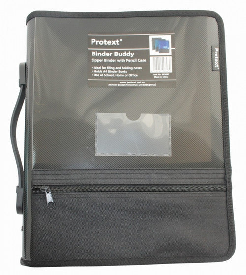 Protext Binder Buddy 25mm 2 Ring with Pencil Case and Pockets Smoke