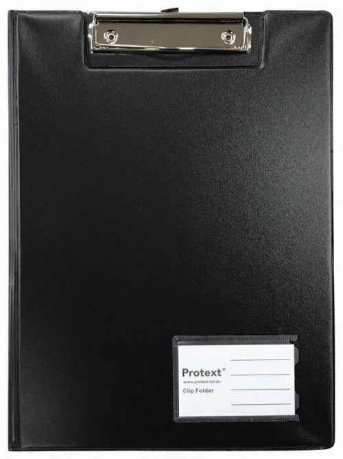 Protext Clip Folder A4 PP Black Pack of 6