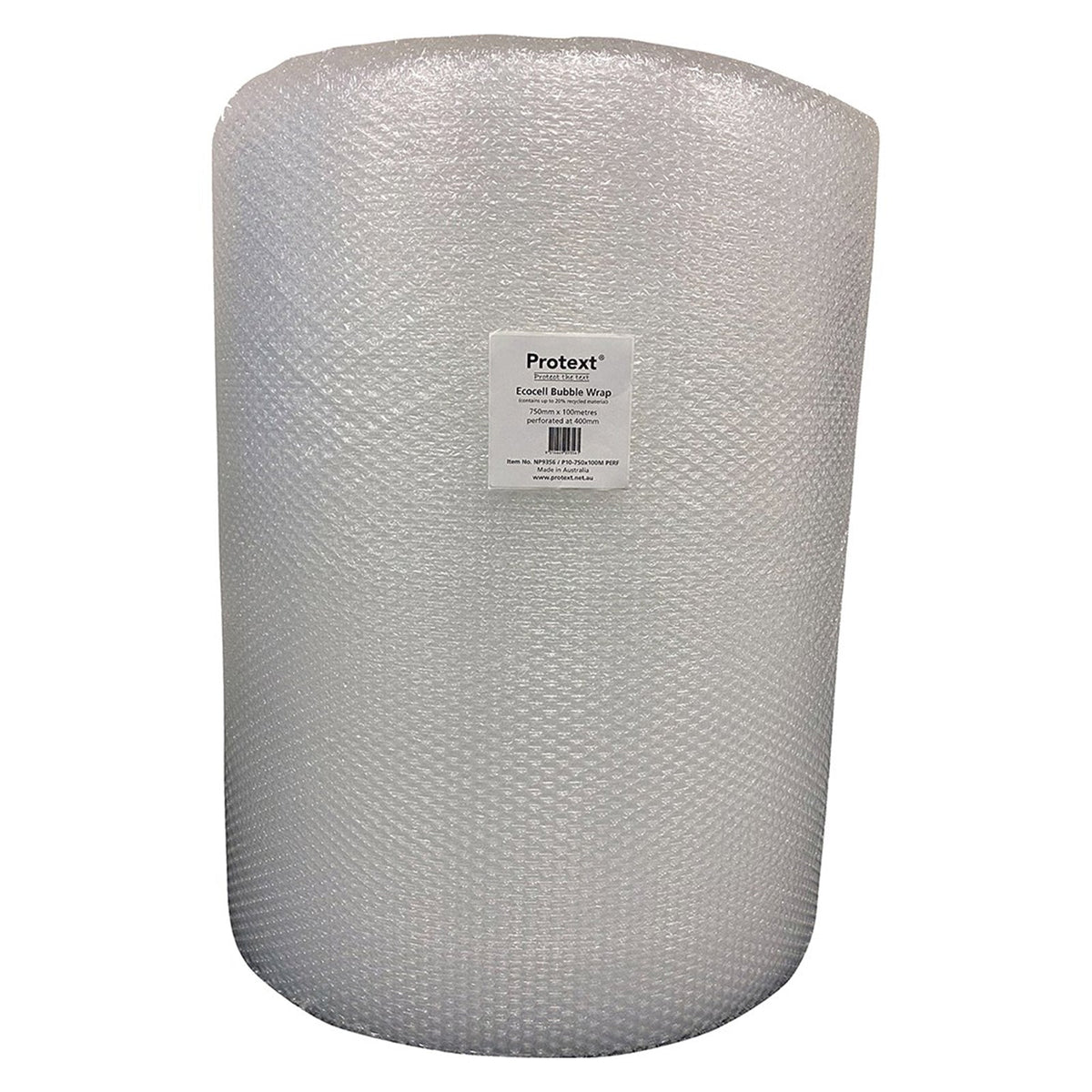 Protext Bubble Wrap Roll 400mm Perforated 750mm x 100m Clear