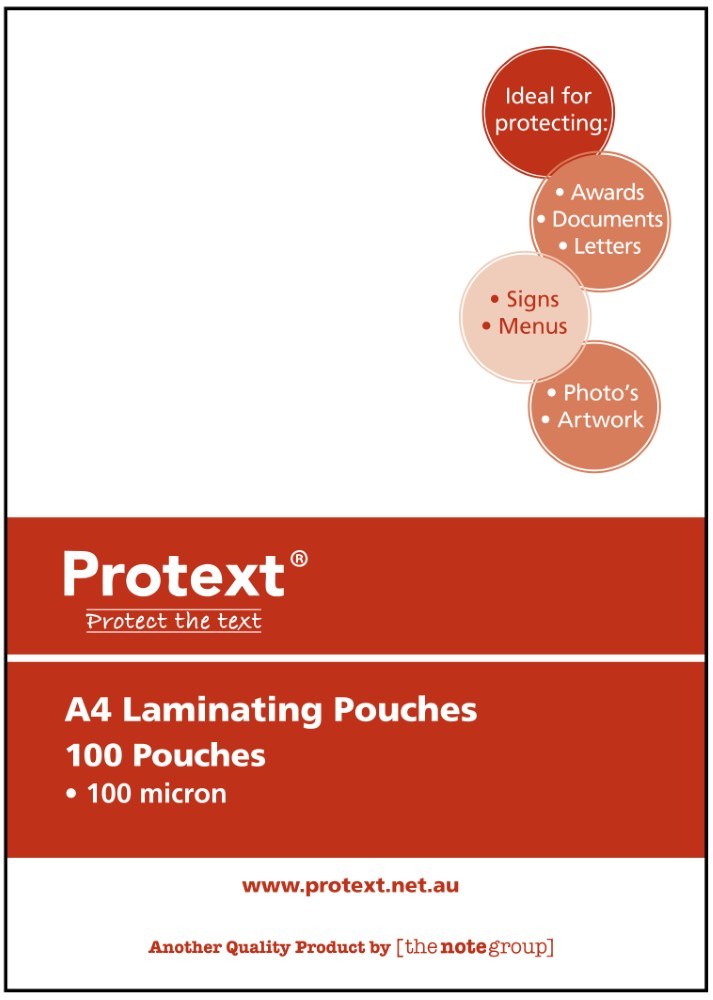 Protext Laminating Pouches A4 100 Micron Box of 100