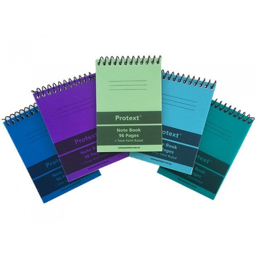 Protext Pocket Notebook 110 x 78mm PP 96 Page Ruled Assorted Pack of 5