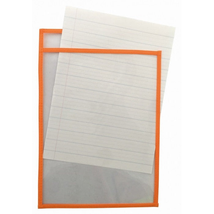 Protext Rewritable Student Pocket A3 Clear with Assorted Colour Trim and Marker Pack of 5